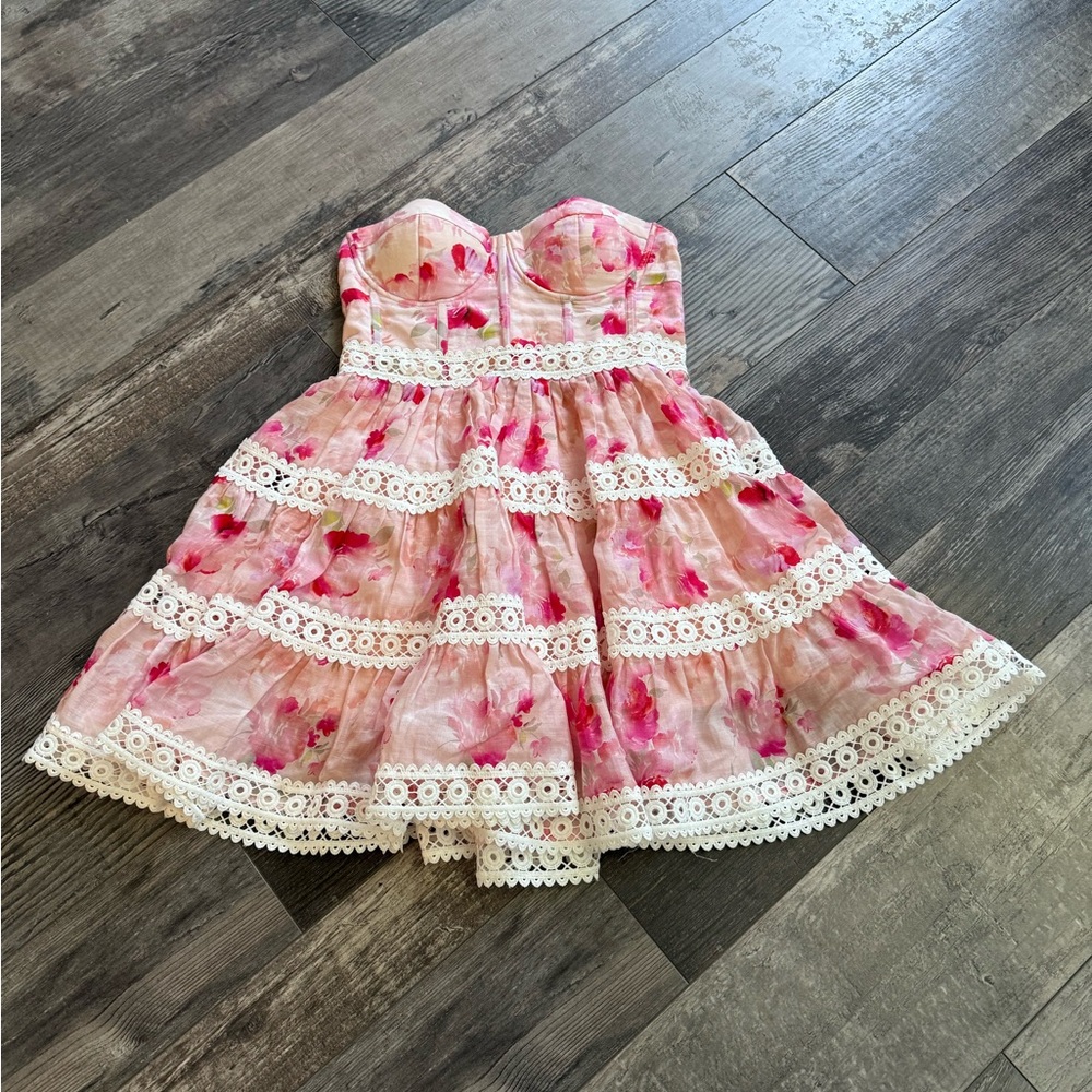 Hello Molly Pink and White Mini Dress